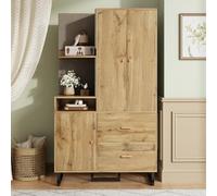 Soweiz Armadio da corridoio, armadio da parete con pannelli imbottiti, scarpiera, 110 x 186 x 38 cm (larghezza x altezza x profondità) (legno e nero)
