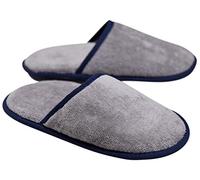 Sowel® Ciabatte Spugna, Pantofole da Bagno, 100% Cotone Organico, Donna et Uomo, Grigio/Marina