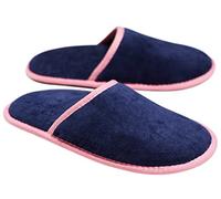 Sowel® Ciabatte Spugna, Pantofole da Bagno, 100% Cotone Organico, Donna et Uomo, Marina/Rosa