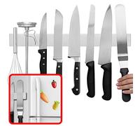SOWLFE - Barra magnetica per coltelli in acciaio inox da 40,6 cm, con doppio lato, multiuso, per montaggio a parete, porta coltelli, porta utensili da cucina, porta attrezzi magnetico