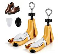SowluZity 2 tendiscarpe per uomo e donna, 4 vie, lunghezza e larghezza regolabili, con calzascarpe per scarpe strette e scarpe da ginnastica (3,5-6,5, giallo)