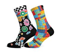 Sox Footwear Sticker and Blocks Crew Socks Pack Kids, Multicolore, 27-32