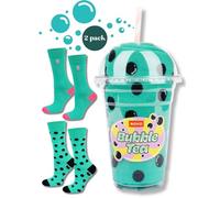 soxo Bubble Tea Calzini Donna Divertenti Idee Regalo Uomo Regali Calze Man Cotone 40-45 Turchese 2 Paia