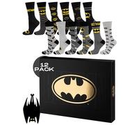 soxo Calendario dell'Avvento DC Comics Batman Calze Fantasmini Idee Regalo Uomo Cotone Calzini Regali Per Lui 40-45 Batman 12 Paia