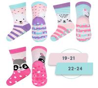 soxo Calzini Antiscivolo Bambino Regalo Bimba 1 Anno Calze Neonato Regali 12-36 Pecora Gatto Procione 3 Paia