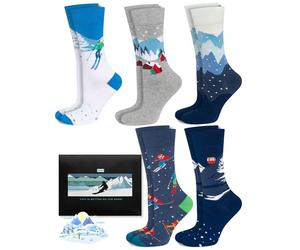 soxo Invernali Calzini Da Sci Donna Cotone Idee Regalo Uomo Caldi Calze Regali Divertenti 40-45 Sci 5 Paia