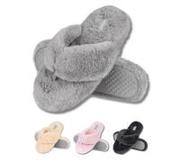 soxo Pelose Ciabatte Donna Estive Casa Pantofole Donna Invernali Infradito Di Peluche 37/38 Grigio