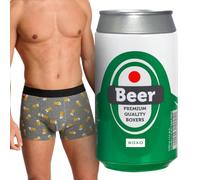 soxo Regali per Amanti Birra - Boxer Uomo Cotone - Mutande Ragazzo M-XL | forma originale lattina, underwear comodo moderno, stile dedicato men, fantasie molto divertenti, confezione pronta da donare