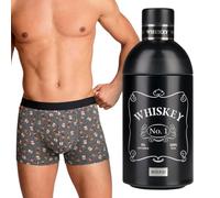soxo Regalo Whisky - Boxer Uomo Cotone - Mutande Ragazzo | Underwear Comodo Moderno, Stile Dedicato Men, Umorismo Per Alcolizzati, Kit Pratico Completo
