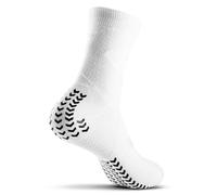 SOXPro Ankle - Calze con Supporto alla Caviglia - Calza Grip - per Tennis, Padel e Squash - Punta Rinforzata - Traspirante e Stabile - Unisex, Adulto (IT, Testo, M, Regular, Regular, White)