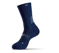 SOXPro Classic - Calze Antiscivolo - Frecce GRIP in Silicone - Antivescica - Traspiranti - Stabilità e Controllo - Running. Calcio. Ciclismo e Tennis - (IT. Testo. S. Regular. Regular. Blu Scuro)