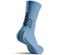 SOXPro Classic - Calze Antiscivolo - Frecce GRIP in Silicone - Antivescica - Traspiranti - Stabilità e Controllo - Running, Calcio, Ciclismo e Tennis (IT, Testo, L, Regular, Regular, Light Blue)