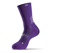 SOXPro Classic - Calze Antiscivolo - Frecce GRIP in Silicone - Antivescica - Traspiranti - Stabilità e Controllo - Running. Calcio. Ciclismo e Tennis - (IT. Testo. S. Regular. Regular. Purple)