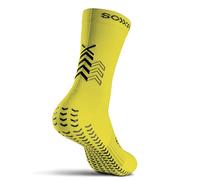 SOXPro Ultra Light - Calze Antiscivolo Calcio- Unisex Grip Socks - con Frecce In Silicone - Rugby e Calcio - Calzini Colore Giallo - Taglia S (38-40)