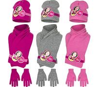 Soy Luna Disney - Set Invernale 3 pz Guanti Sciarpa e Berretto Cappello in Maglia Stampati - Bambina - Prodotto Originale con Licenza Ufficiale 9944HP [Rosa - 52 cm]