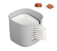 Soy Sauce Dish, 6-Piece Ceramic Dipping Sauce Plates with Handles Holder, Multi-Purpose Dip Trays for Ketchup, Yogurt, Snacks, Commercial Serving, Kitchen Table, Family Dinners, and Restaurant Use