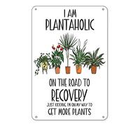 Soy un adicto a las plantas en camino a la recuperación. Es broma, voy en camino a conseguir más plantas. Letrero de metal impermeable con girasoles para jardín, interior y exterior, patio, decoració