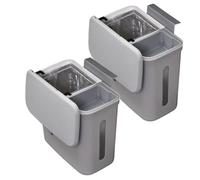 SOYDAN Dual Compartment Under Kitchen Counter Bins with Lid,Wall-Mounted Plastic Waste Containe for Counter, Under Sink, RV(Grey)