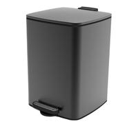 SOYDAN Pattumiera doppia in acciaio inox da cucina con coperchio a chiusura ammortizzata, pedale a gradino, grande capacità, pattumiera da bagno senza contatto con secchio interno(Zwart,15L)