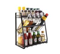SOYDAN Porta spezie a 3 livelli, porta spezie da cucina indipendente, ripiano in metallo for cucina, organizer for spezie da banco, ideale for armadi, ripiani e credenze.(1)