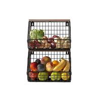 SOYDAN Portafrutta, contenitori for la cucina, portaoggetti da banco for la cucina, cestini portaoggetti a parete in filo metallico for verdura, frutta e pane(XL)
