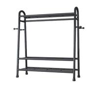 SOYDAN Stendibiancheria for interni ed esterni, appendiabiti indipendente con ripiani, appendiabiti in metallo extra spesso for lavanderia, bagno, balcone(135 * 40 * 160CM)