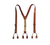 SOYNIA Bretelle Suspender Bretelle Antiscivolo Stile retrò Nostalgico con Bottoni per Uomo E Donna con Cinturino Elastico A Forma di Y E Fibbia per Pantaloni Rosse