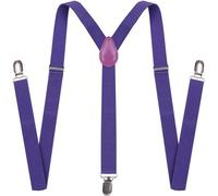 SOYNIA Bretelle Suspender Bretelle Lunghe 120Cm 3 Clip Bretelle Tute Bretelle Pantaloni Uomo Bretelle Viola