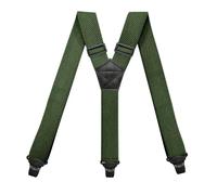 SOYNIA Bretelle Suspender Cinturino Elastico da Uomo A 3 Clip con Elastico A Y Regolabile da 3,8 Cm Clip Nera Verde Militare
