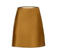 SOYNIA Gonna Donna Corte con Spacchi Laterali per Le Donne Raso di Seta Tinta Unita Sexy Elastico in Vita Mini Gonne da Donna Raso XL Oro