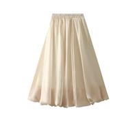 SOYNIA Gonna Donna per Le Donne Moda Dolce Disegno Femminile Tinta Unita Lunghe Gonne Eleganti Taglia Unica Apricot