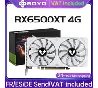 SOYO AMD Radeon RX6500XT Scheda grafica da gioco da 4 GB GDDR6 Memoria PCIEx16 4.0 per schede video per computer desktop 6500XT