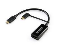SPEAKA Professional SP-9015340 - Cavo adattatore HDMI, 1 presa HDMI a 1 connettore USB-C™, schermatura intrecciata, 15 cm, colore: Nero