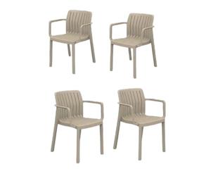 SP Berner SHAF - Set di 4 sedie da giardino impilabili Lea - Per esterni, patio e catering - Plastica riciclata resistente ai raggi UV - Design ergonomico - Prodotte in Spagna - Talpa