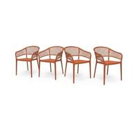 SP Berner SHAF - Set di 4 sedie da giardino impilabili Saona - Per esterni, patio e balcone - Plastica riciclata resistente ai raggi UV - Design ergonomico - Prodotte in Spagna - Talpa