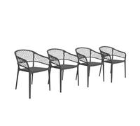 SP Berner SHAF - Set di 4 sedie da giardino impilabili Saona - Per esterni, patio e balcone - Plastica riciclata resistente ai raggi UV - Design ergonomico - Prodotte in Spagna - Antracite