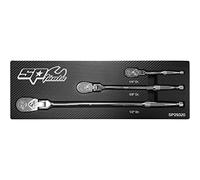 SP TOOLS - Set di cricchetti da 1/4" 3/8" 1/2" impermeabili a testa flessibile - 90 denti - Cricchetti - Prese - Accessori - Scatole di bussole - SP29320