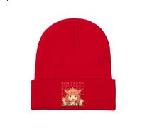 SP-Y×FAMI-LY Cappellino Uomo Invernale, Berretto in Maglia Caldi con Stampato Anime, Berretto da Notte per Regali Natale, soft(Red)