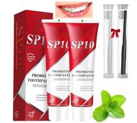 Sp10 Probiotic Toothpaste,Sp-10 Ultra Whitening Toothpaste,Probiotic Brightening Toothpaste,Fresh Breath,Deep Cleaning Care Toothpaste (2PCS)