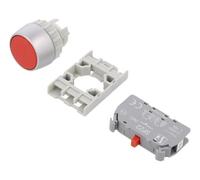 SP22-KC-01 Interruttore: Pressione Asta.Pos: 1 NC 22mm Rosso Pulsante IP65: p...