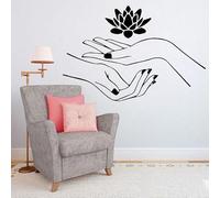 Spa Beauty Nail Salon Massage Wall Sticker Lotus Flower Wall Decal Rimovibile Impermeabile Art Murales Camera da Letto Decorazione 42x27cm