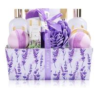 Spa Luxetique Set Bagno Doccia 12 Pezzi alla Lavanda Cesto Regalo Donna Perfetto per San Valentino Festa della Mamma Compleanno e Anniversario Regalo Festa della Mamma, Regalo Natale Donna