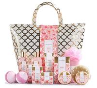 Spa Luxetique Set Bagnoschiuma Donna 15 Pezzi alla Rosa con Borsa Tote Confezione Regalo Donna per Bagno Doccia e Idratazione Idea Regalo Mamma per Compleanno Feste San Valentino