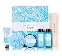 SPA LUXETIQUE-Set da Bagno per Donne, Profumo Oceano, 6 pezzi Set da Viaggio Regalo di, Gel Doccia, Lozione per il Corpo, Bagnoschiuma, Crema per le Mani, San Valentino per Lei