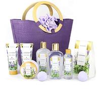 SPA LUXETIQUE Set Regalo Donna - 10 Pezzi, Profumo di Lavanda, regalo di compleanno, crema per le mani, bagnoschiuma, borsa spaziosa, regali di Natale, Capodanno, Regalo Natale Donna