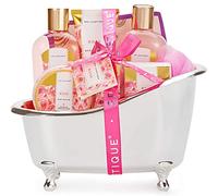 SPA LUXETIQUE Set regalo per donne - Beauty Set da 8 pezzi, profumo di rosa, regalo di compleanno, spa con vasca decorativa, per donne, regali di Natale, Capodanno, Regalo Natale Donna