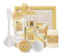 Spa Luxetique, set regalo per il bagno da donna, 8 pezzi, vaniglia di lusso, con gel doccia, bagnoschiuma, lozione per il corpo, set regalo di compleanno per lei, donne, mamma