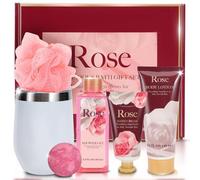 Spa Luxetique Set regalo spa per donne, kit da bagno con 6 rose con bicchiere, regalo di compleanno per lei