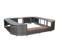 Spa-ombouwen - vidaXL Square Spa Surround Gray 105.5"x105.5" x 21.7" Poly Rattan - N/A - Grijs