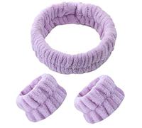 SPA - Set di braccialetti per la pulizia del viso e fascia | SPA fascia per il lavaggio del viso con braccialetti, microfibra riutilizzabile e traspirante Woteg